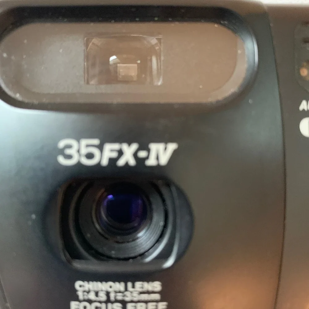 Chinon 35mm Film Camera Black 35FX-IV Focus Free DX Motorized Auto Flash